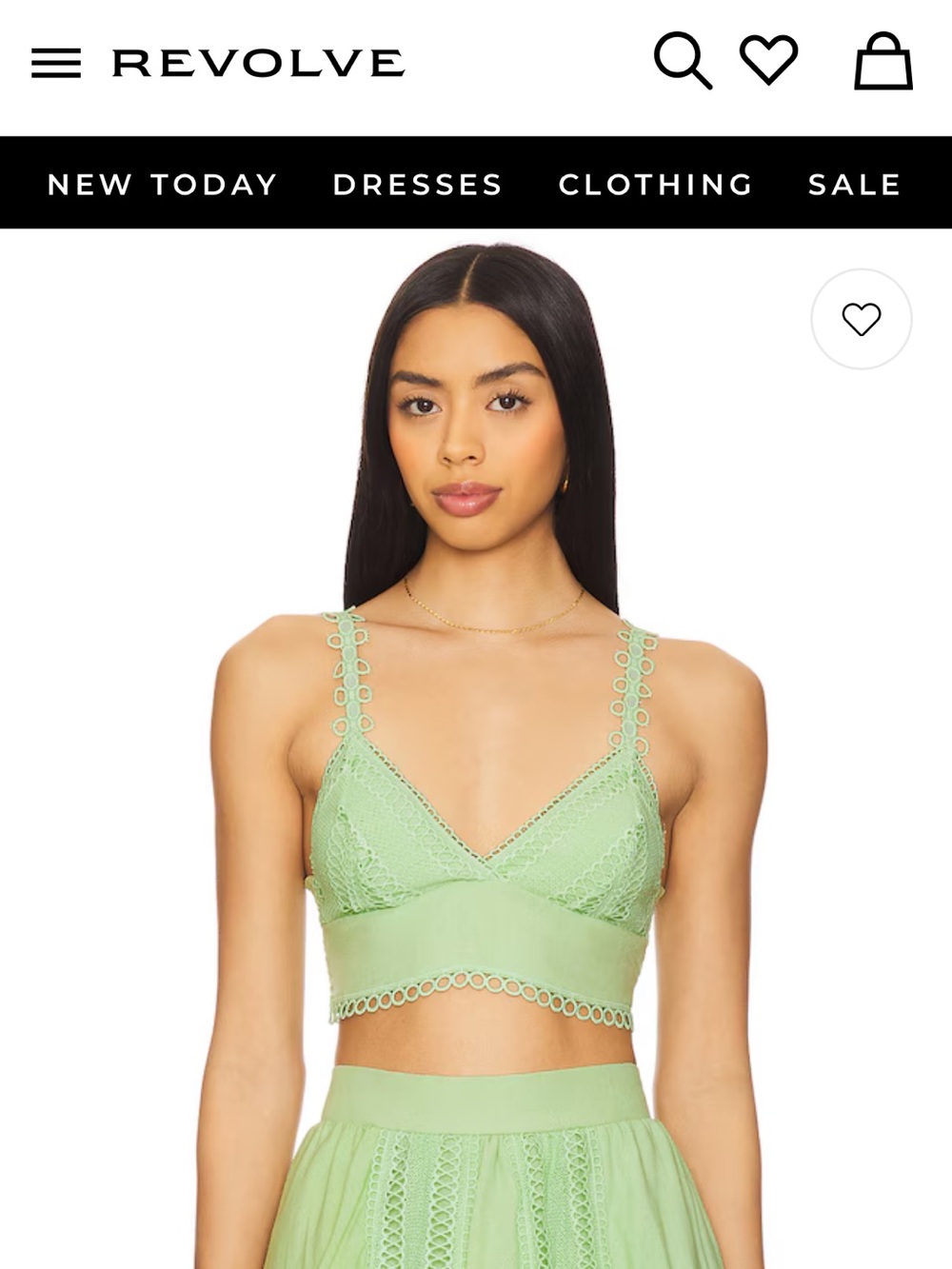 PEIXOTO Jasmine Crop Top in Matcha Latte. Size S. NWT